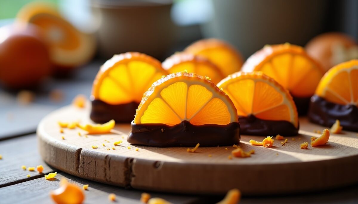 Orangettes maison : maîtrisez l&rsquo;art de l&rsquo;écorce d&rsquo;orange confite enrobée de chocolat comme un chef
